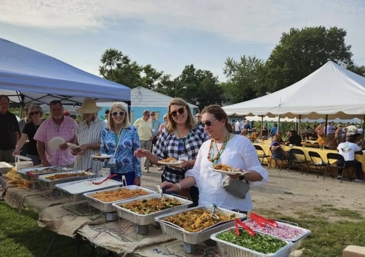 Catering service event food setup