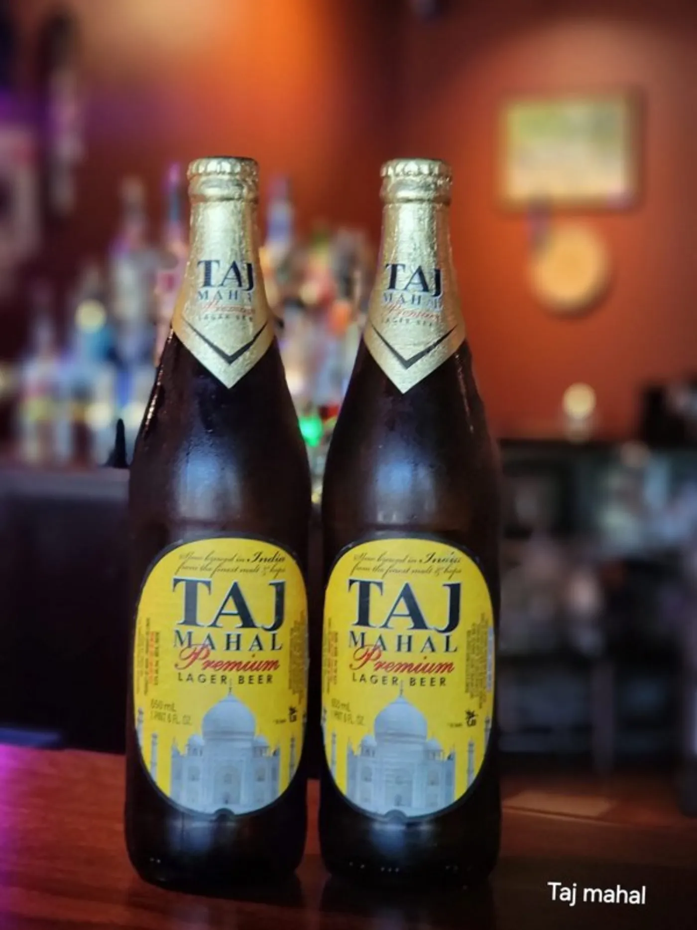 Taj Mahal themed decor inside restaurant